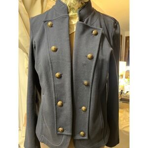 Tommy Hilfiger navy cotton  jacket military metal‎ buttons MED pockets preppy